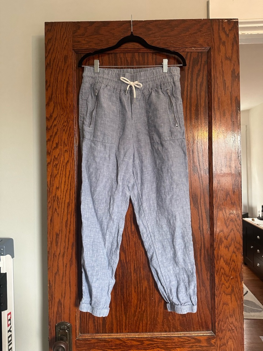 Athleta Linen Chambray Drawstring Pants